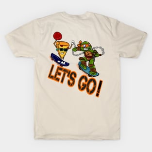 Pizza and turtle sliding T-Shirt